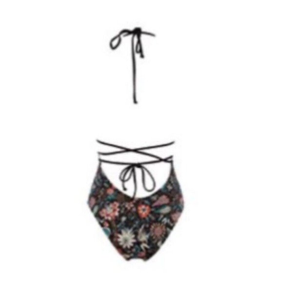 LSPACE Liberty Floracopa Pamela One Piece Swimsuit Size 6 Floral Plunge Halter - Picture 3 of 10